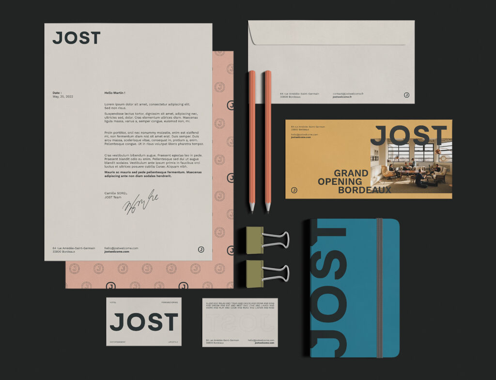 Signe Jost JOST - Branding d’un hôtel hybride et urbain | Sable Noir
