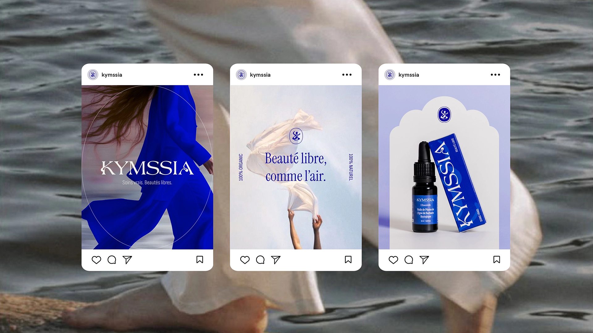 Posts instagram KYMSSIA – branding cosmétique - Sable Noir