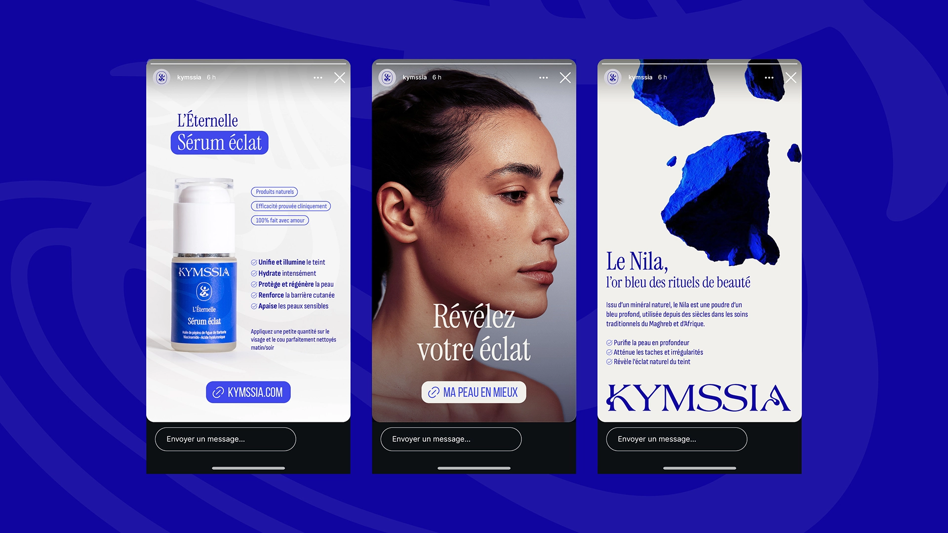 Stories instagram KYMSSIA – branding cosmétique - Sable Noir