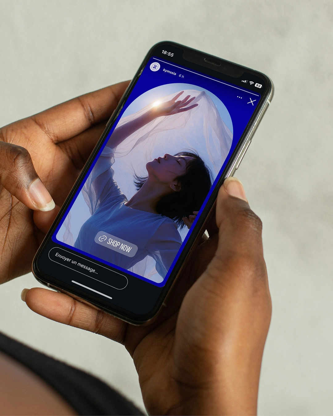 Stories instagram KYMSSIA – branding cosmétique - Sable Noir