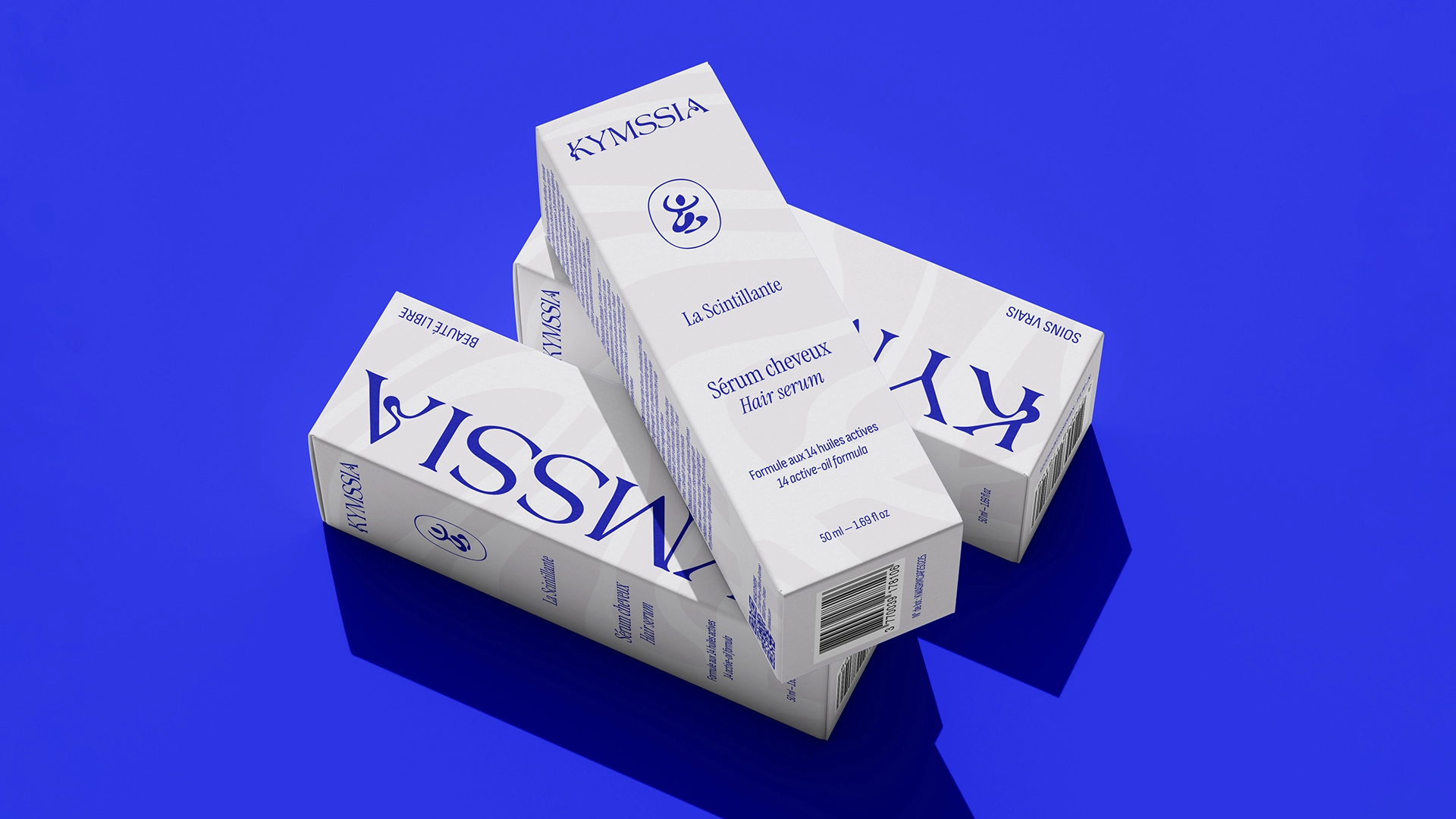 Packaging Sérum cheveux KYMSSIA La Scintillante – branding cosmétique - Sable Noir