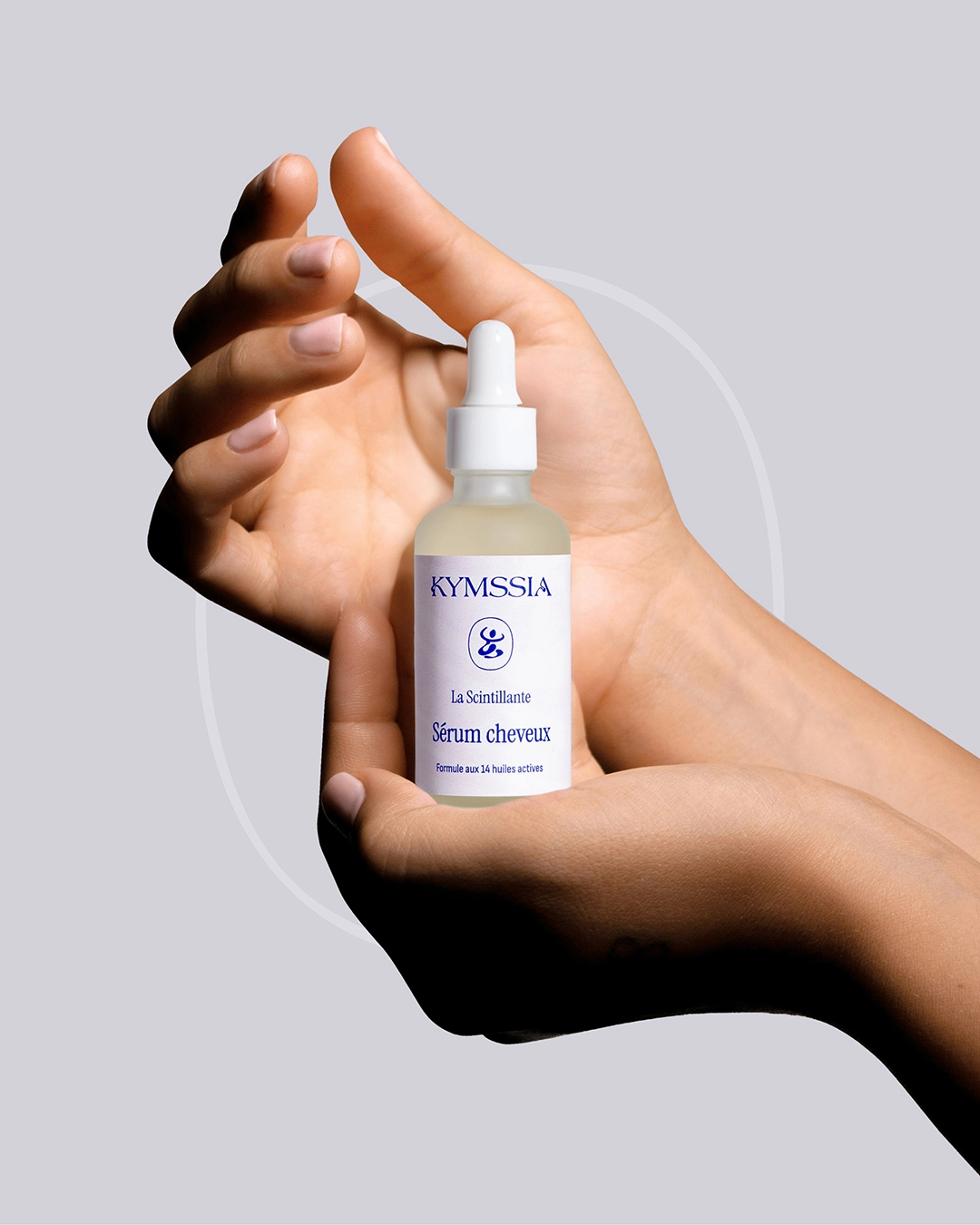 Packaging Sérum cheveux KYMSSIA La Scintillante – branding cosmétique - Sable Noir