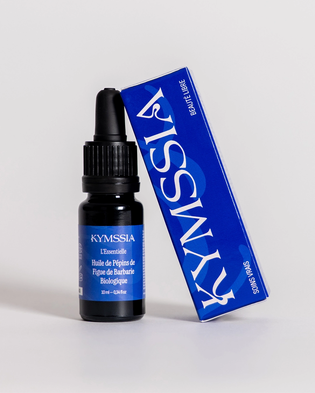 Packaging Huile biologique KYMSSIA L'Essentielle – branding cosmétique - Sable Noir