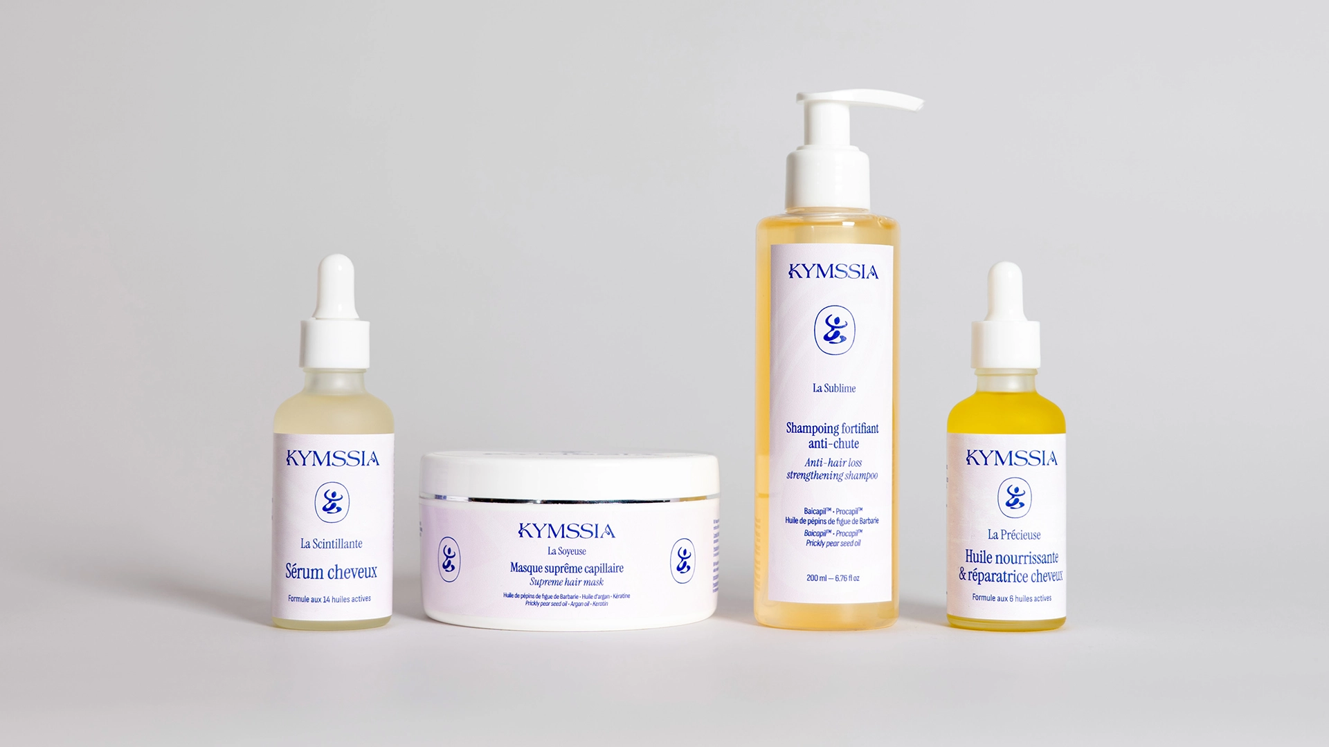 Packaging Gamme capillaire KYMSSIA – branding cosmétique - Sable Noir